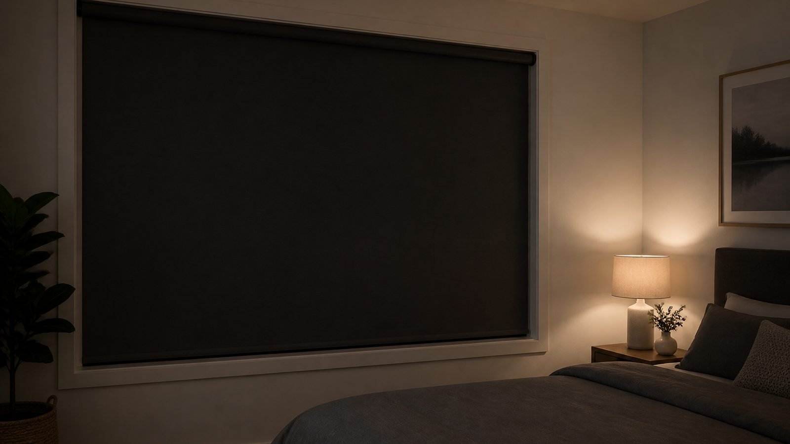 Coastal Blockout Roller — lifestyle room view